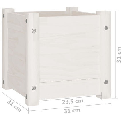 Odlingslåda vit 31x31x31 cm massiv furu