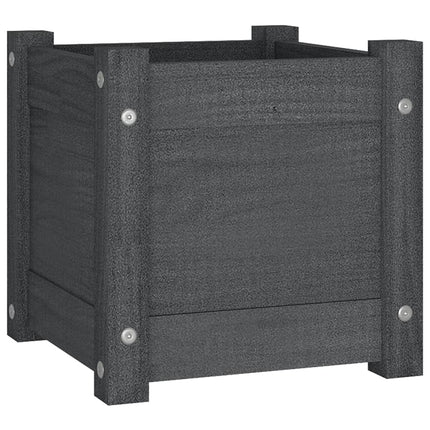 Odlingslådor 2 st grå 31x31x31 cm massiv furu
