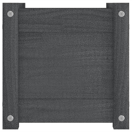 Odlingslådor 2 st grå 31x31x31 cm massiv furu