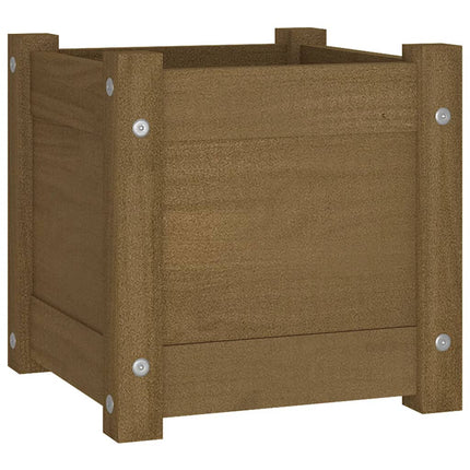 Odlingslåda honungsbrun 31x31x31 cm massiv furu
