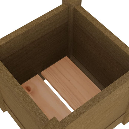 Odlingslåda honungsbrun 31x31x31 cm massiv furu