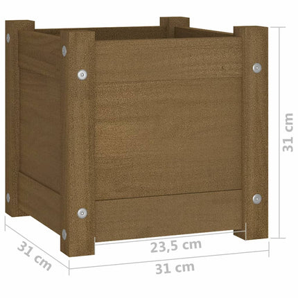 Odlingslåda honungsbrun 31x31x31 cm massiv furu