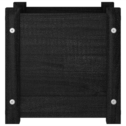 Odlingslådor 2 st svart 31x31x31 cm massiv furu