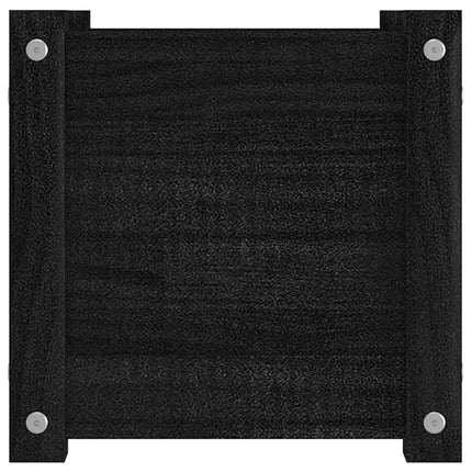 Odlingslådor 2 st svart 31x31x31 cm massiv furu