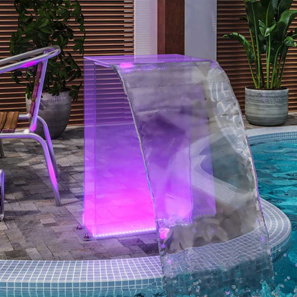 Poolfontän med RGB LED akryl 51 cm