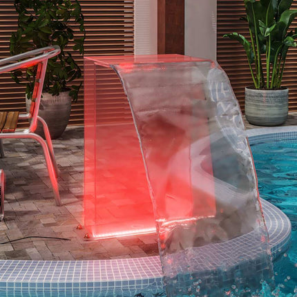 Poolfontän med RGB LED akryl 51 cm