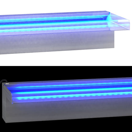 Vattenfall med RGB LED rostfritt stål 108 cm