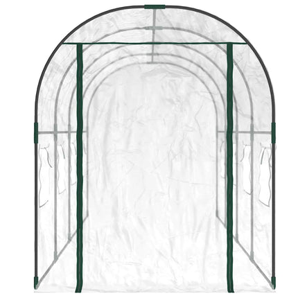 Växthus genomskinligt 160x400x190 cm PVC & pulverlackerat stål