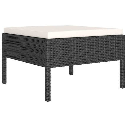 Loungegrupp med dynor 5 delar konstrotting svart