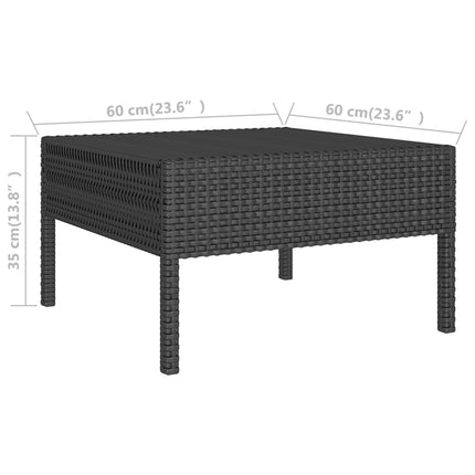 Loungegrupp med dynor 5 delar konstrotting svart