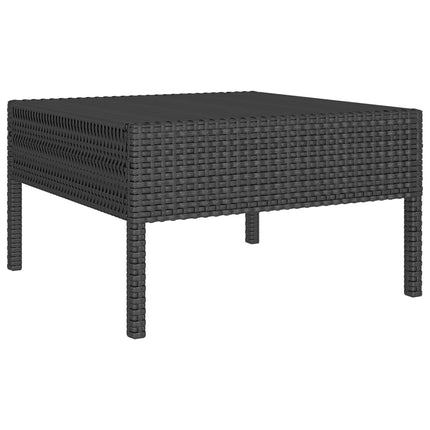 Loungegrupp för trädgården m dynor 11 delar konstrotting svart