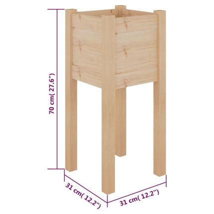 Odlingslåda 31x31x70 cm massiv furu