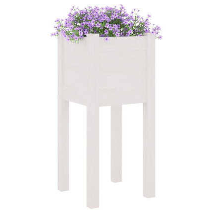 Odlingslådor 2 st vit 31x31x70 cm massiv furu