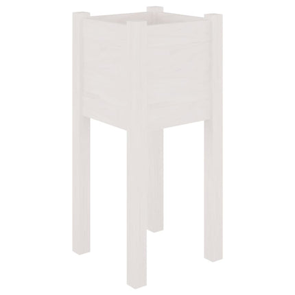 Odlingslådor 2 st vit 31x31x70 cm massiv furu