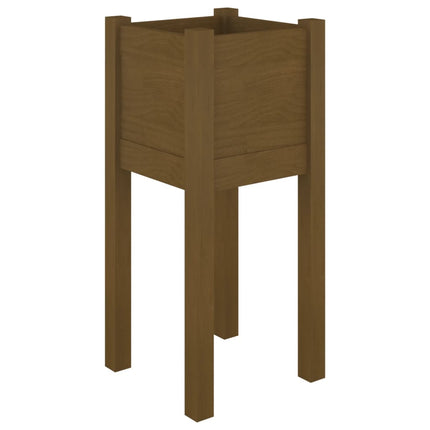 Odlingslådor 2 st honungsbrun 31x31x70 cm massiv furu