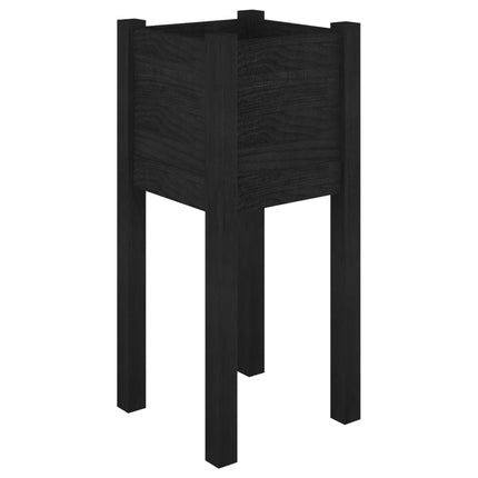 Odlingslådor 2 st svart 31x31x70 cm massiv furu