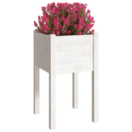 Odlingslåda vit 40x40x70 cm massiv furu