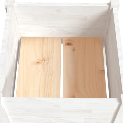Odlingslåda vit 40x40x70 cm massiv furu