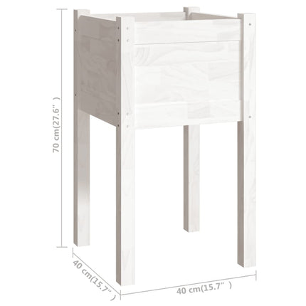 Odlingslåda vit 40x40x70 cm massiv furu