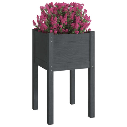 Odlingslådor 2 st grå 40x40x70 cm massiv furu