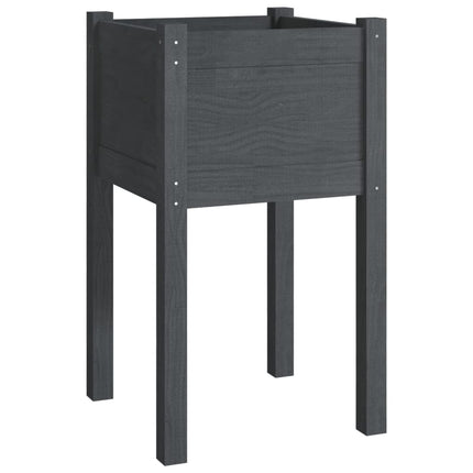 Odlingslådor 2 st grå 40x40x70 cm massiv furu