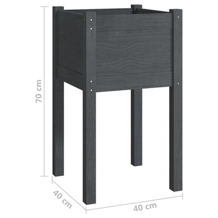 Odlingslådor 2 st grå 40x40x70 cm massiv furu