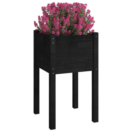 Odlingslåda svart 40x40x70 cm massiv furu