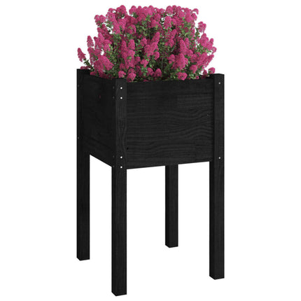 Odlingslådor 2 st svart 40x40x70 cm massiv furu