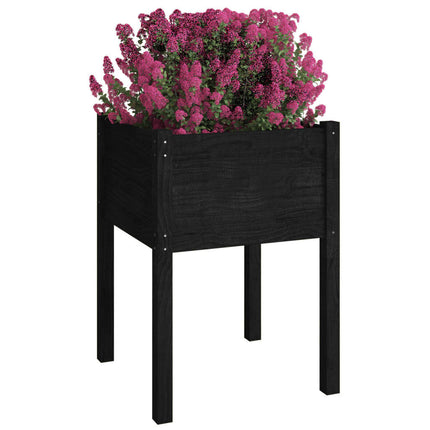 Odlingslåda svart 50x50x70 cm massiv furu