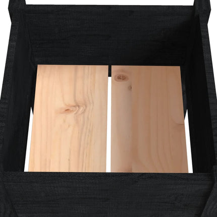 Odlingslåda svart 50x50x70 cm massiv furu