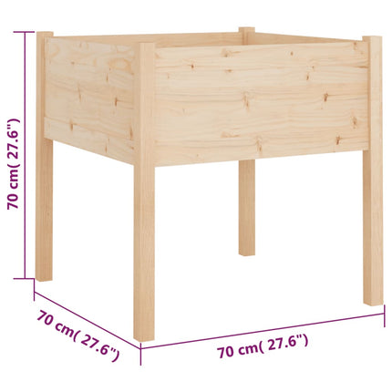 Odlingslåda 70x70x70 cm massiv furu