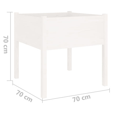 Odlingslåda vit 70x70x70 cm massiv furu