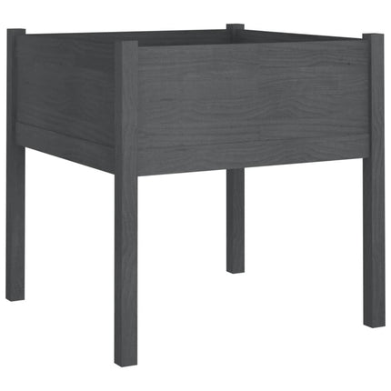 Odlingslådor 2 st grå 70x70x70 cm massiv furu