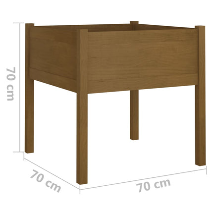 Odlingslåda honungsbrun 70x70x70 cm massiv furu