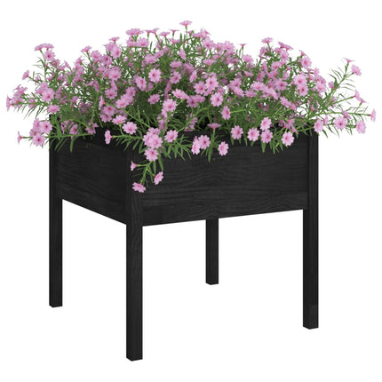 Odlingslådor 2 st svart 70x70x70 cm massiv furu