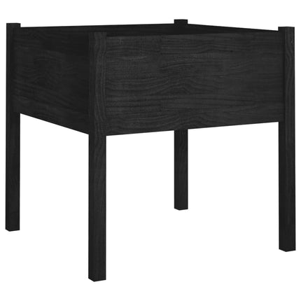 Odlingslådor 2 st svart 70x70x70 cm massiv furu