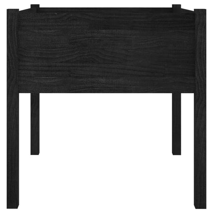 Odlingslådor 2 st svart 70x70x70 cm massiv furu