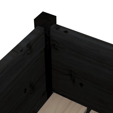 Odlingslådor 2 st svart 70x70x70 cm massiv furu