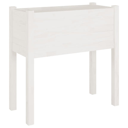 Odlingslådor 2 st vit 70x31x70 cm massiv furu