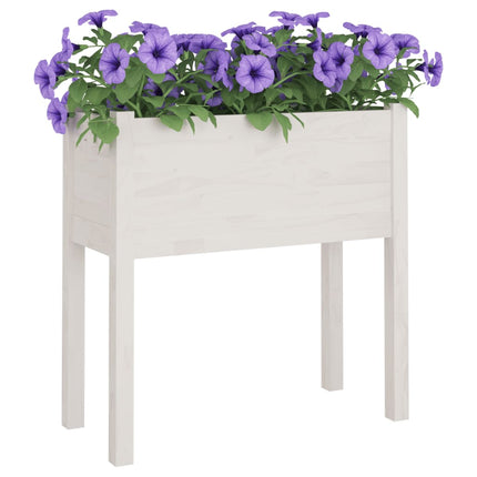 Odlingslådor 2 st vit 70x31x70 cm massiv furu