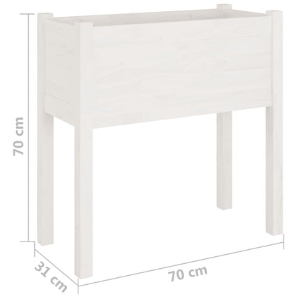 Odlingslådor 2 st vit 70x31x70 cm massiv furu