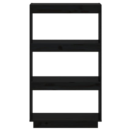 Bokhylla/Rumsavdelare svart 60x35x103 cm massiv furu
