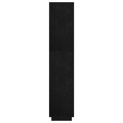 Bokhylla/Rumsavdelare svart 60x35x167 cm massiv furu
