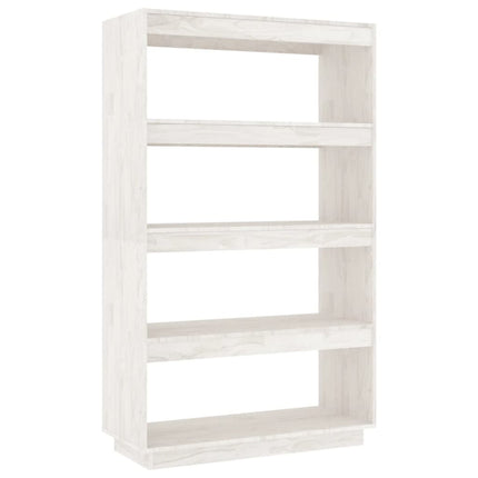Bokhylla/Rumsavdelare vit 80x35x135 cm massiv furu