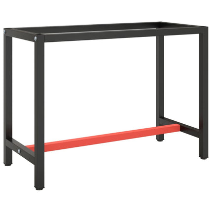 Ram för arbetsbänk matt svart och matt röd 110x50x79 cm metall