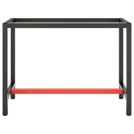 Ram för arbetsbänk matt svart och matt röd 110x50x79 cm metall