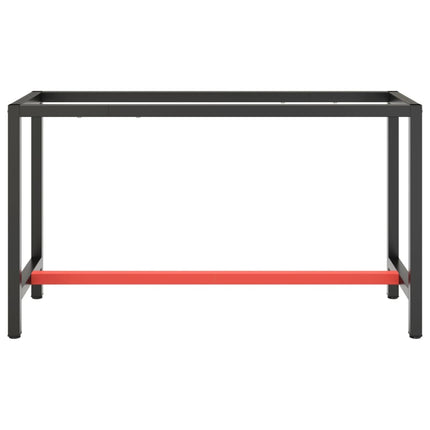 Ram för arbetsbänk matt svart och matt röd 140x50x79 cm metall