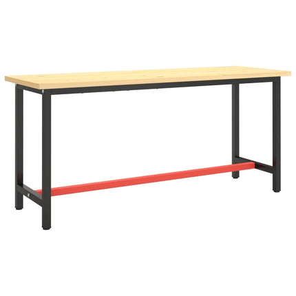 Ram för arbetsbänk svart och matt röd 170x50x79 cm metall