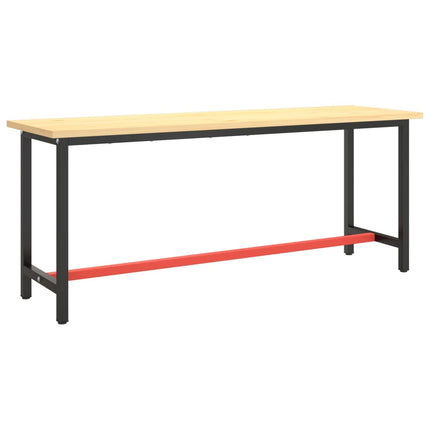 Ram för arbetsbänk svart och matt röd 190x50x79 cm metall