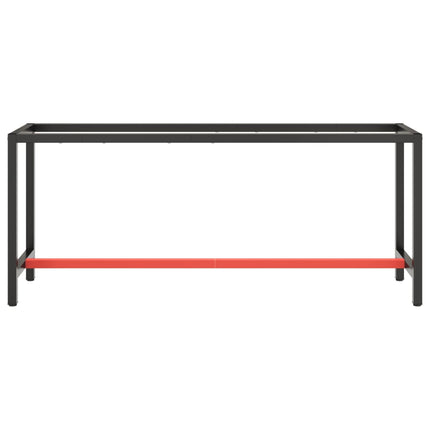 Ram för arbetsbänk svart och matt röd 190x50x79 cm metall
